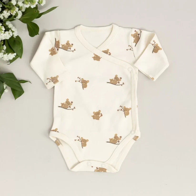 ChiMayys Baby Yenidoğan Koala Uzun Kol Zarf Zıbın ve Patikli Alt Organik Set