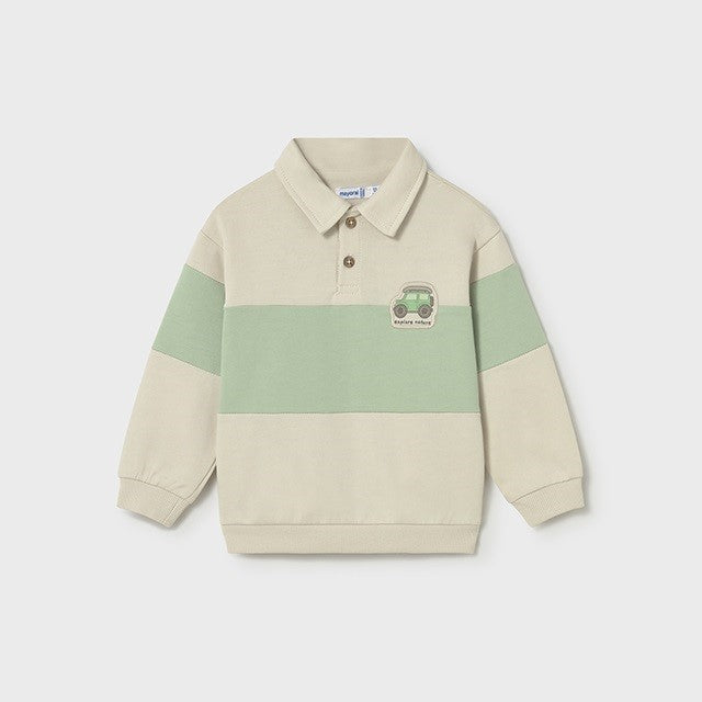 Mayoral Yazlık Erkek Bebek Polo Yaka Sweatshirt Bej