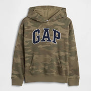 GAP Logolu Kışlık Erkek Çocuk Kapüşonlu Sweatshirt Yeşil