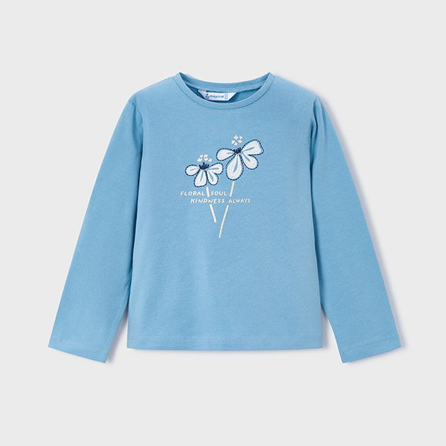 Mayoral Kışlık Kız Basic Uzun Kol T-shirt Mavi