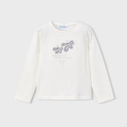 Mayoral Kışlık Kız Basic Uzun Kol T-shirt Ekru