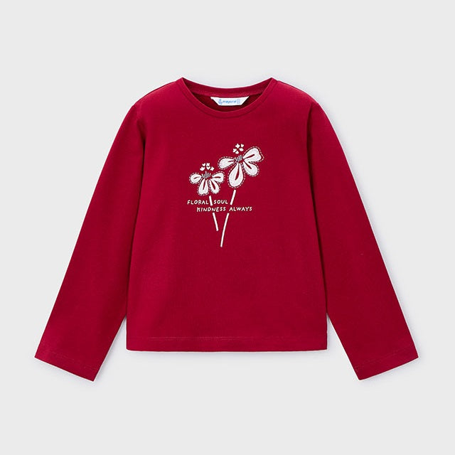 Mayoral Kışlık Kız Basic Uzun Kol T-shirt Kırmızı