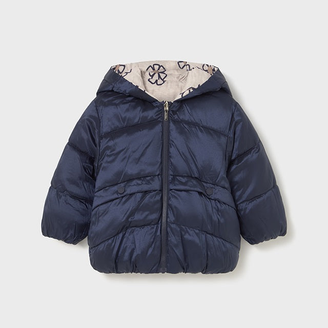 Mayoral Kışlık Kız Bebek Çift Taraflı Kapşonlu Mont Lacivert