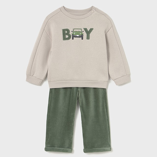 Mayoral Kışlık Erkek Bebek Sweatshirt Pantolon 2'li Set Yeşil