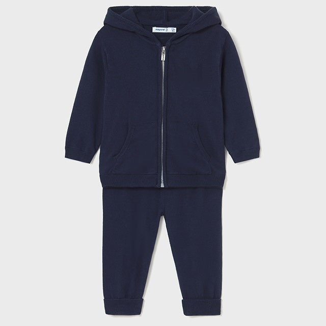 Mayoral Kışlık Erkek Bebek Kapşonlu Ceket Eşofman Set Lacivert