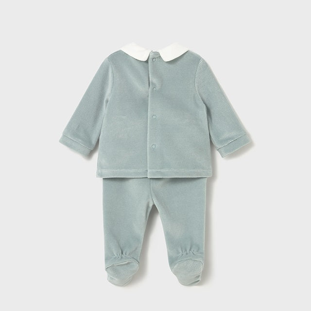 Mayoral Kışlık Erkek Bebek Bluz Patikli Pantolon Tulum Set Yeşil