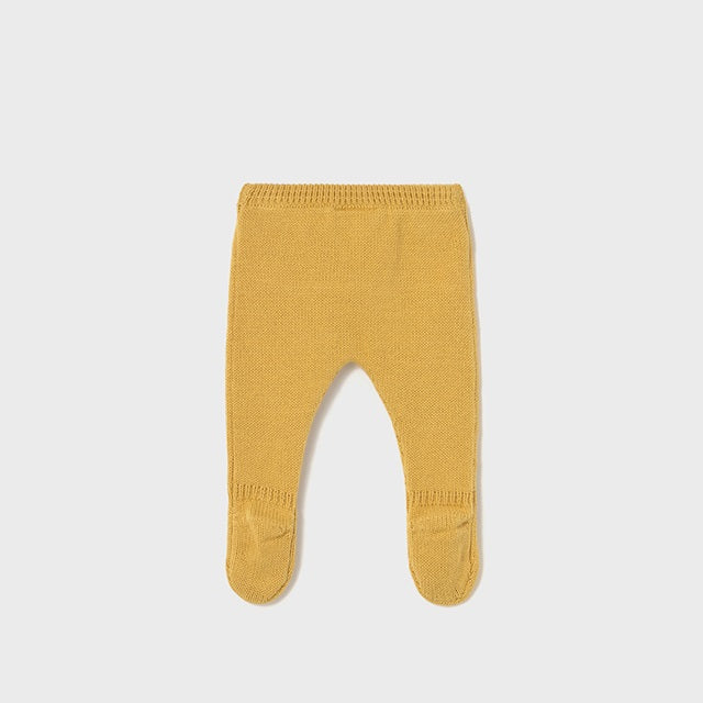 Mayoral Kışlık Erkek Bebek Örme Ceket Body Patikli Pantolon Tulum Set Sarı