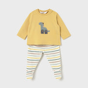 Mayoral Kışlık Erkek Bebek Bluz Patikli Pantolon Tulum Set Sarı