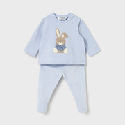 Mayoral Kışlık Erkek Bebek Bluz Patikli Pantolon Tulum Set Mavi