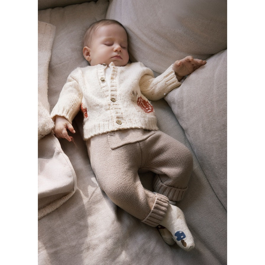 Mayoral Kışlık Erkek Bebek Örme Ceket Body Pantolon Set Bej