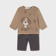 Mayoral Kışlık Erkek Bebek Sweatshirt Pantolon 2'li Set Kahverengi