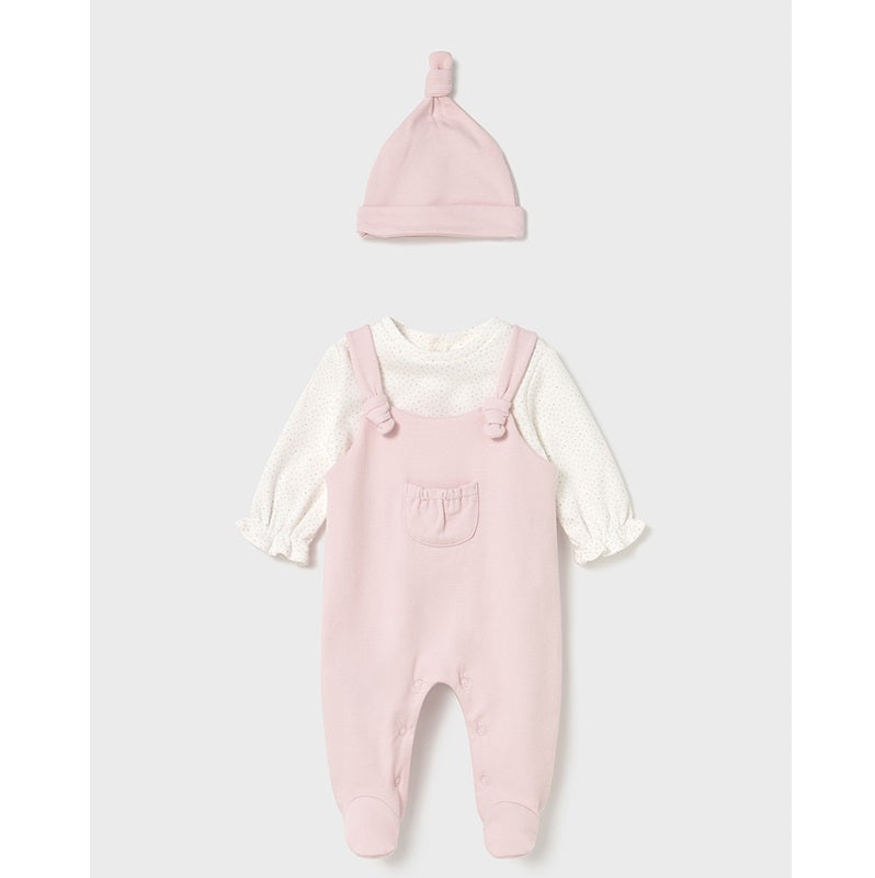 Mayoral Kışlık Kız Bebek Tulum Bere Set Pembe