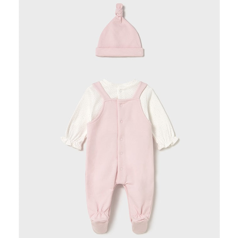 Mayoral Kışlık Kız Bebek Tulum Bere Set Pembe