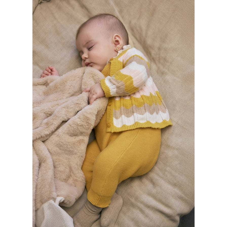 Mayoral Kışlık Kız Bebek Bluz Örme Ceket Tulum Set Sarı
