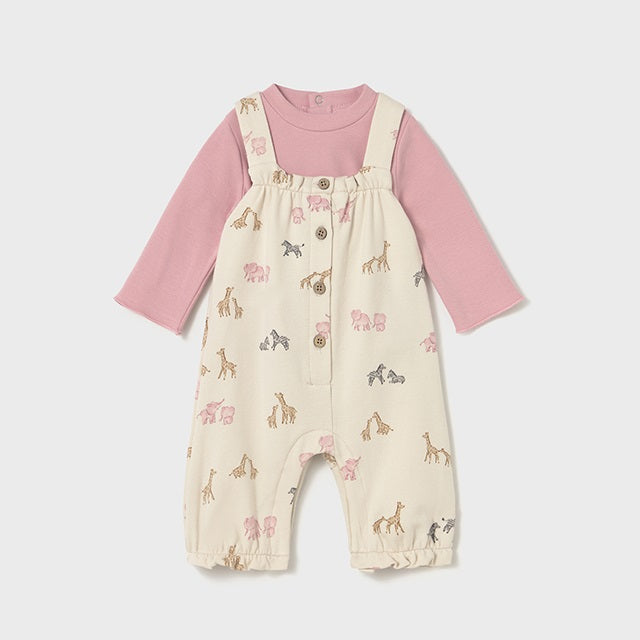 Mayoral Kışlık Kız Bebek Bluz Tulum Set Pembe