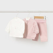 Mayoral Kışlık Kız Bebek Ceket Bluz Eşofman Set Pembe