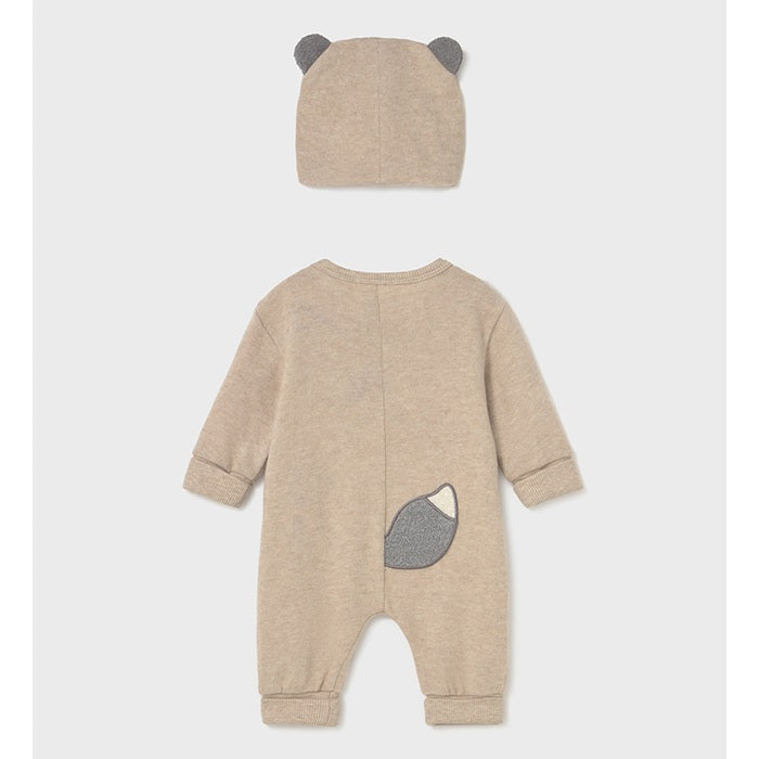 Mayoral Kışlık Erkek Bebek Tulum Bere Set Bej