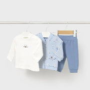 Mayoral Kışlık Erkek Bebek Ceket Bluz Eşofman Set Mavi