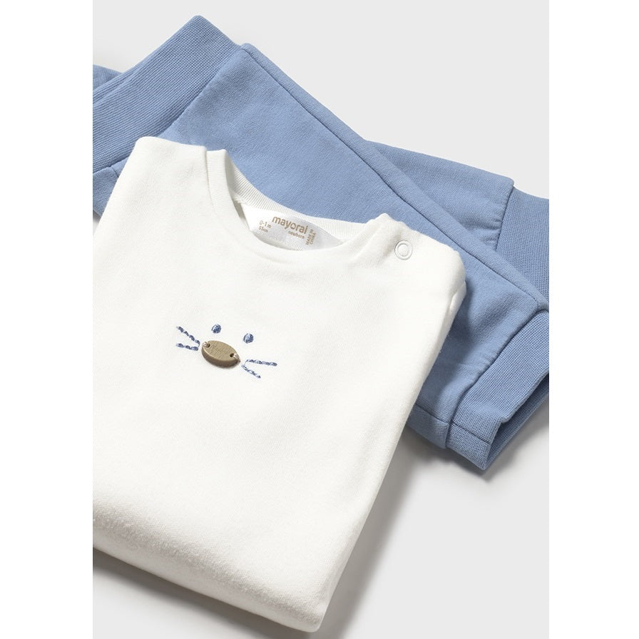 Mayoral Kışlık Erkek Bebek Ceket Bluz Eşofman Set Mavi