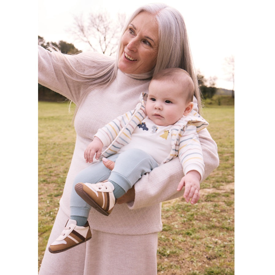 Mayoral Kışlık Erkek Bebek Ceket Bluz Eşofman Set Ekru