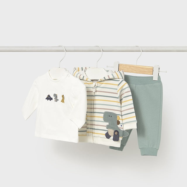 Mayoral Kışlık Erkek Bebek Ceket Bluz Eşofman Set Ekru