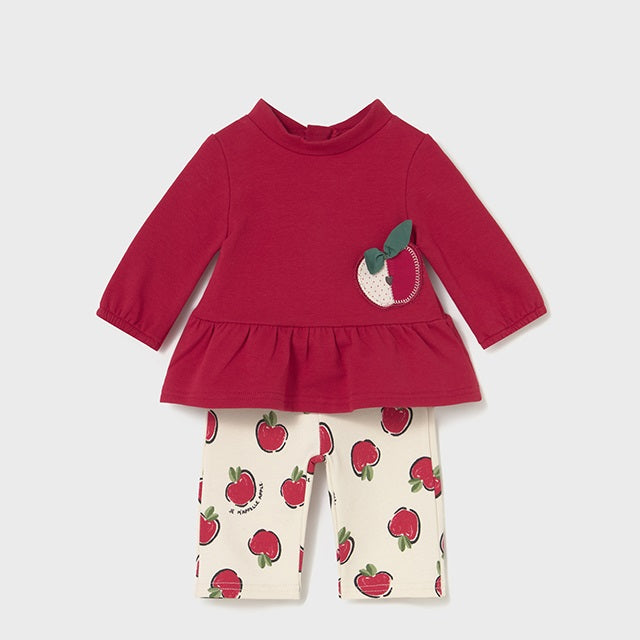 Mayoral Kışlık Kız Bebek Bluz Eşofman Set Kırmızı