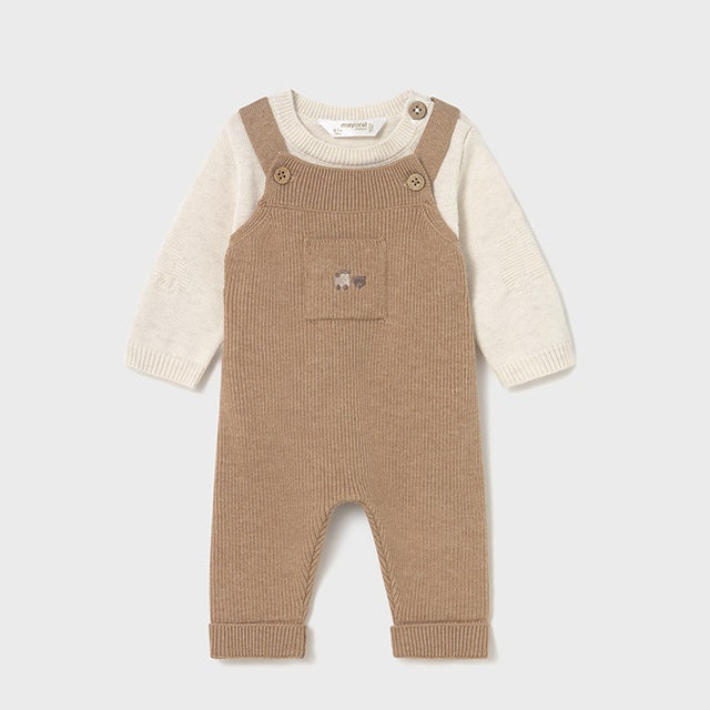 Mayoral Kışlık Erkek Bebek Örme Bluz Tulum Set Kahverengi