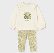 Mayoral Kışlık Kız Bebek Sweatshirt Tayt Pantolon Set Ekru