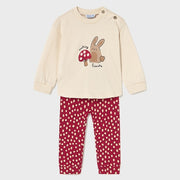 Mayoral Kışlık Kız Bebek Pijama Set Bej