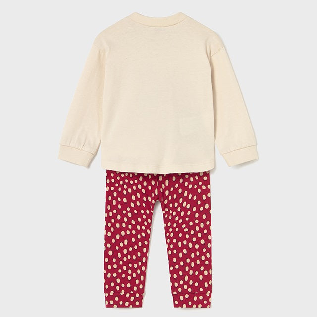 Mayoral Kışlık Kız Bebek Pijama Set Bej