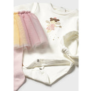 Mayoral Kışlık Kız Bebek Body Bluz Tütü Set Ekru