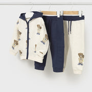 Mayoral Kışlık Erkek Bebek Ceket Eşofman Üçlü Set Koyu Mavi