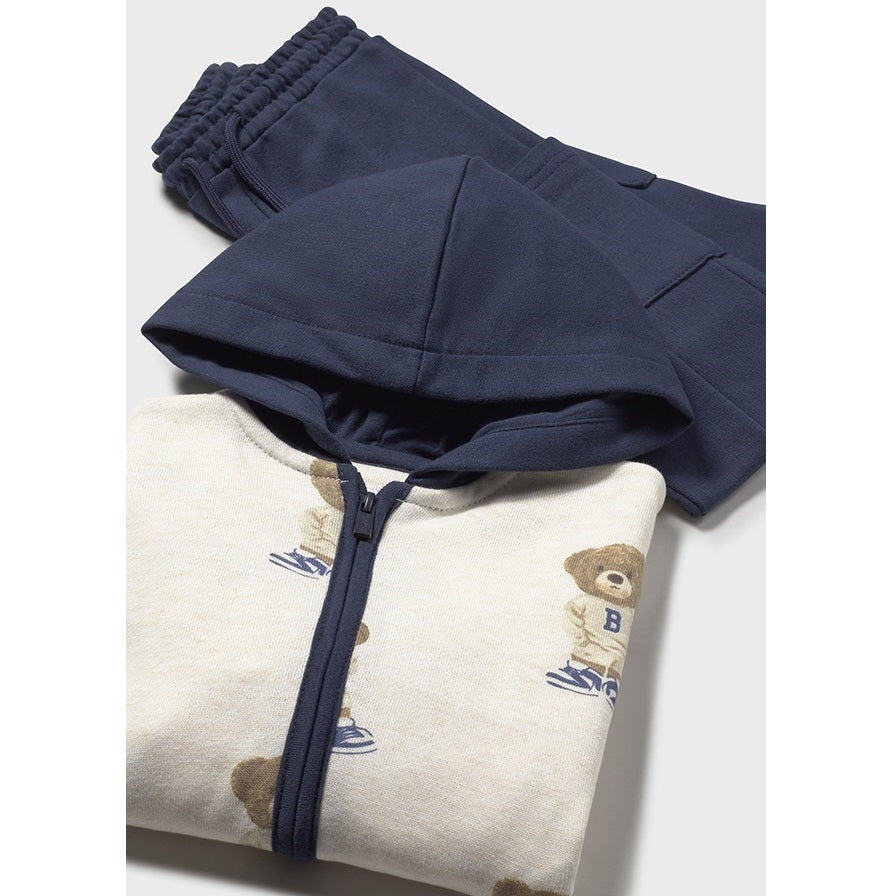 Mayoral Kışlık Erkek Bebek Ceket Eşofman Üçlü Set Koyu Mavi