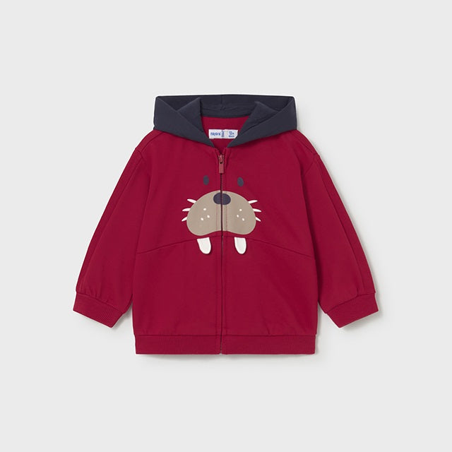 Mayoral Kışlık Erkek Bebek Ceket T-shirt Eşofman Üçlü Set Kırmızı