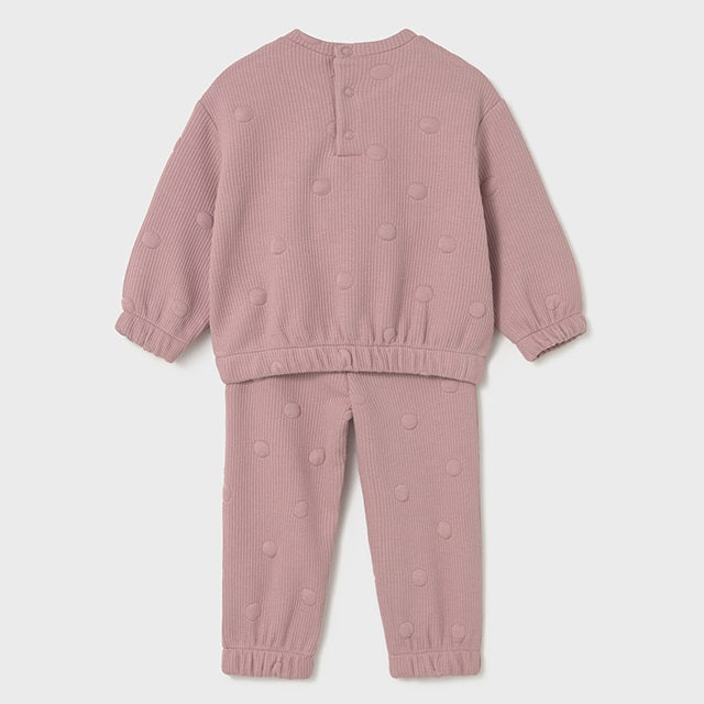 Mayoral Kışlık Kız Bebek Sweatshirt Eşofman İkili Set Pembe