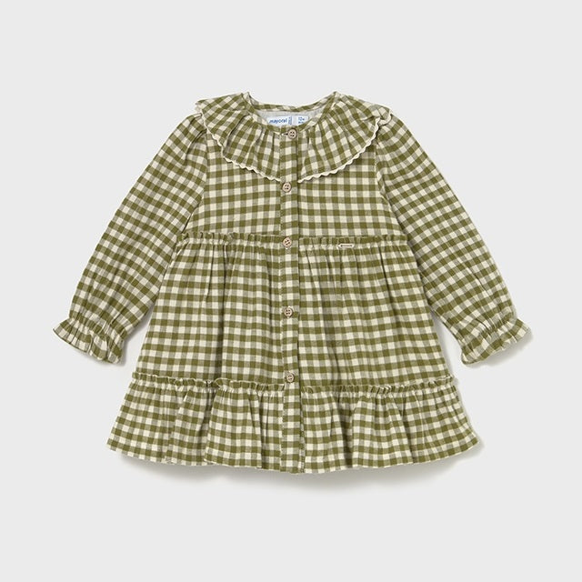 Mayoral Kışlık Kız Bebek Ekose Elbise Yeşil