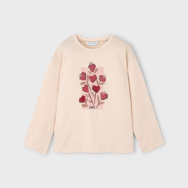 Mayoral Kışlık Kız Uzun Kol T-shirt Bej