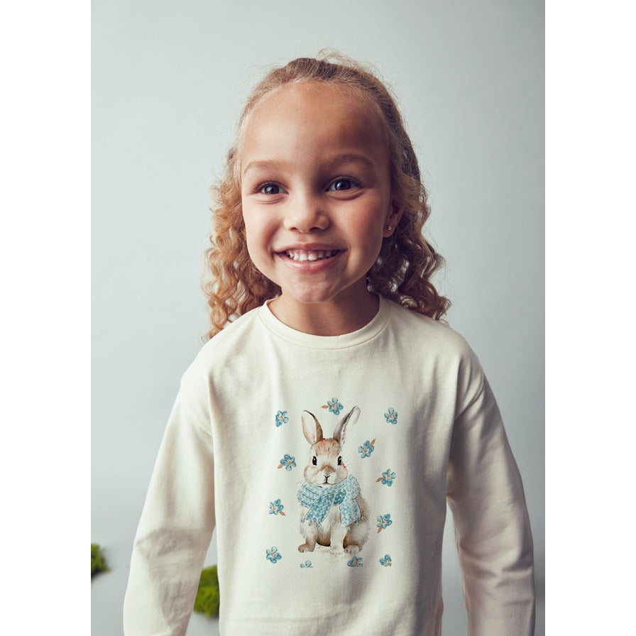 Mayoral Kışlık Kız Uzun Kol T-shirt Ekru