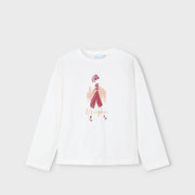 Mayoral Kışlık Kız Uzun Kol T-shirt Ekru