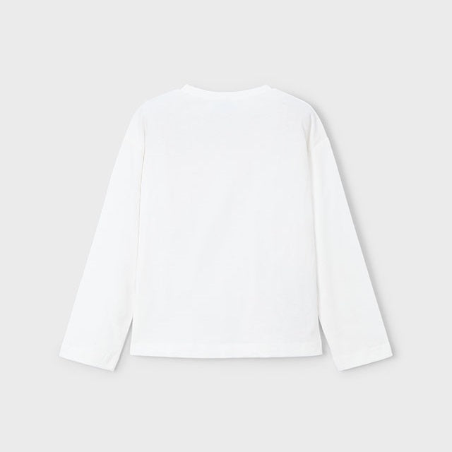 Mayoral Kışlık Kız Uzun Kol T-shirt Ekru