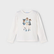Mayoral Kışlık Kız Uzun Kol T-shirt Ekru