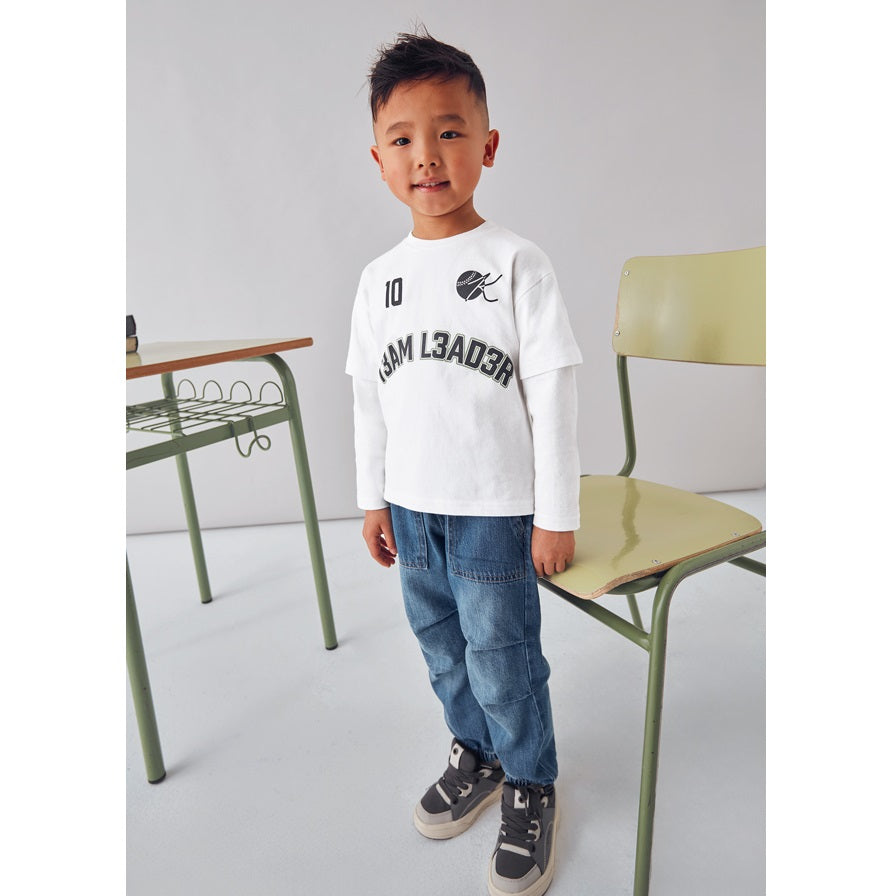 Mayoral Kışlık Erkek Uzun Kol T-shirt Ekru
