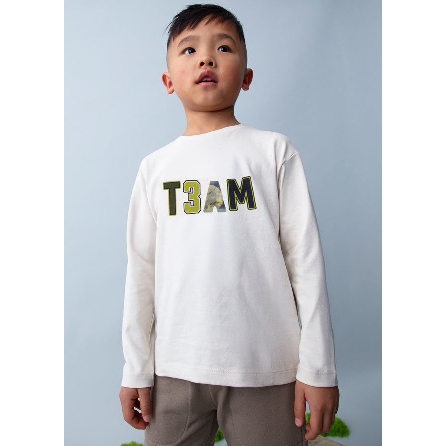 Mayoral Kışlık Erkek Uzun Kol T-shirt Ekru
