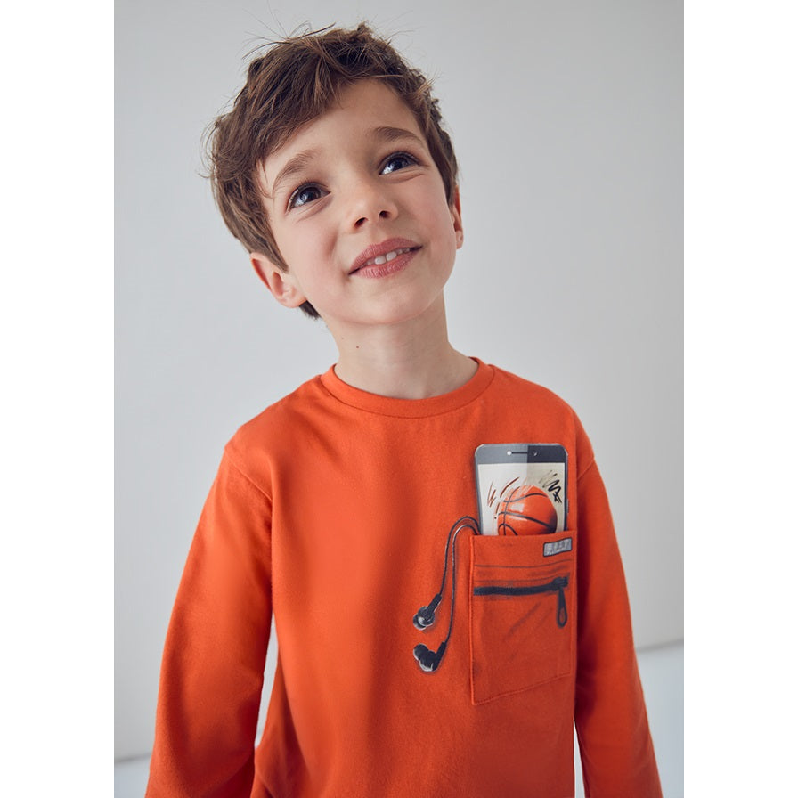 Mayoral Kışlık Erkek Uzun Kol T-shirt Turuncu