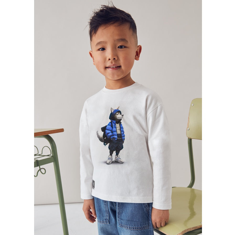 Mayoral Kışlık Erkek Uzun Kol T-shirt Ekru