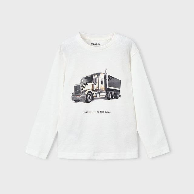 Mayoral Kışlık Erkek Uzun Kol T-shirt Ekru