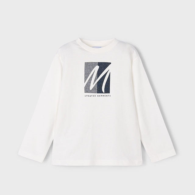 Mayoral Kışlık Erkek Uzun Kol T-shirt Ekru