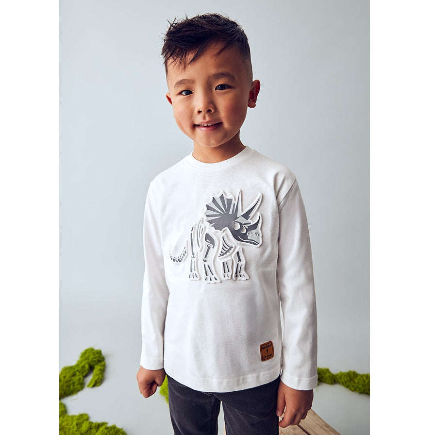 Mayoral Kışlık Erkek Uzun Kol T-shirt Ekru
