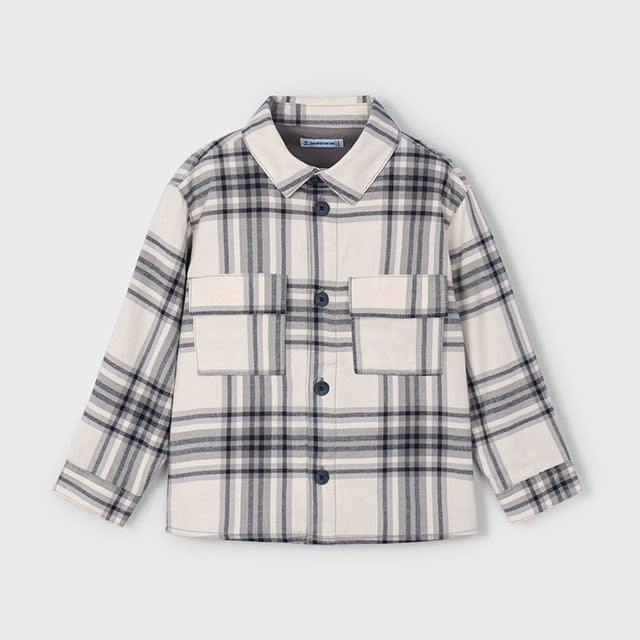 Mayoral Kışlık Erkek Ekose Uzun Kol Gömlek Gri