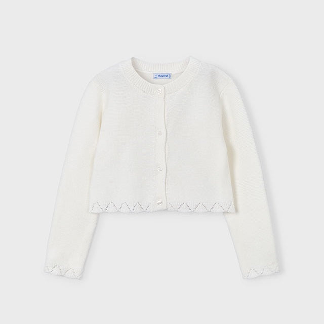 Mayoral Kışlık Kız Örme Hırka Ceket Ekru